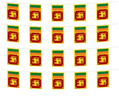 FFILL Sri Lanka Banner Flag, Sri Lanka Mini Flag Small Banner, for Party, Shops and Bars Decorations,And International Day Celebrations (Sri Lanka)