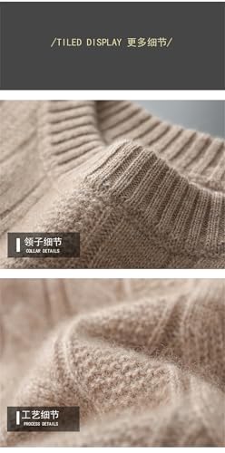 Men's Merino Wool Knit Winter Round Neck Sweater Loose Thicken Bottoming Pullover2