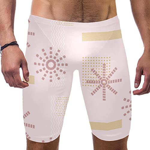 Maillot de bain long homme grande taille XXXL short de plage rose clair multicolore