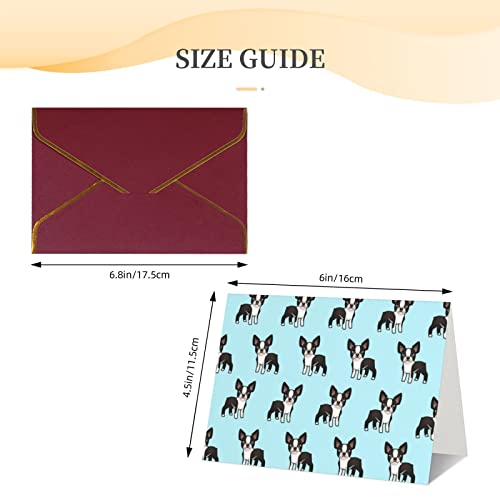 Allgobee Greeting Cards Cute-Boston-Terrier-Friend Envelope Blank Cards Cards For All Occasions,Birthday,Thank You,Wedding #TOP3