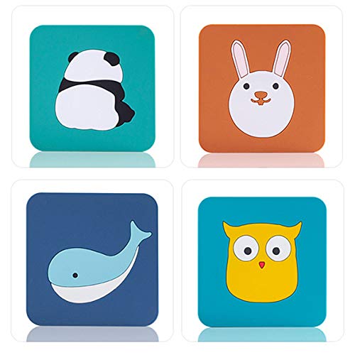 4 posavasos de silicona para bebidas, diseño de animales, resistentes al calor, para oficina, hogar y cocina, 8,6 cm Cover