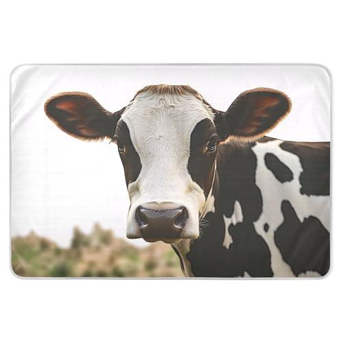 Takiito Milk Cow Bed Pad Reusable Bed Underpad Washable Waterproof Leak-Proof Quick Dry Incontinence Pee Pad for Toddlers Kids Adults Pets 34x52 in