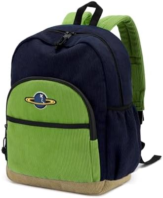 Kasqo Kids Backpack, 14.5 Inch Corduroy School Bag for Boys Girls...