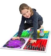 Onyoloy Textured Sensory Liquid Tiles - Set of 4 Square Lava Stone Floor Tiles for Sensory Mats A...