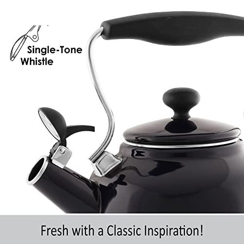 Chantal Vintage Enamel On Steel Whistling Teakettle, 1.7 Quart, Cobalt Blue #TOP3