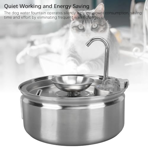Fuente de agua para gatos y perros de acero inoxidable 3.2L miniatura 3