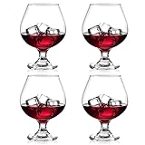 DOTUHAO Cognac Glasses, Set of 4 Brandy Snifter Glasses, 11.5 Oz Short Wine Glass, Short Stem Wine Glass Set for Bourbon, Cognac, Brandy, Drinking Cups (4 PCS)