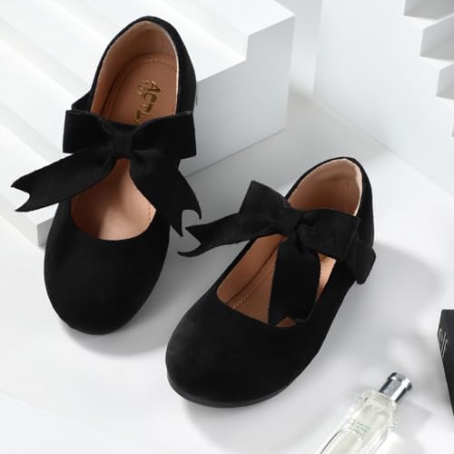Girls Mary Jane Flats - Soft Round Toe Dress Shoes with Non-Slip Soles | Cute Bow Ballet Flats for Weddings, School, Parties (Toddler/Kids Sizes)4