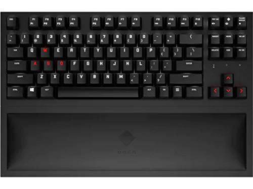 OMEN Spacer TKL Gaming Tastatur (Cherry MX Brown Switches, 1ms Reaktionszeit, bis zu 75h Akkulaufzeit, USB-C Ladekabel, 100% Anti-Ghosting, abnehmbare Handauflage, QWERTZ-Layout) schwarz