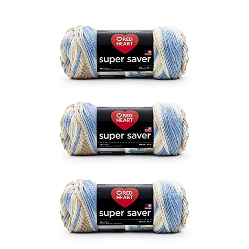 Image of Red Heart Super Saver Yarn, 3 Pack, Mirage 3 Count