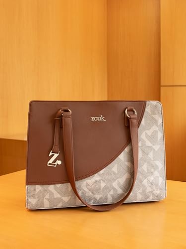 ZOUK Women's Office Essential Jute Vegan Leather Aravalli Abstract - Image 4
