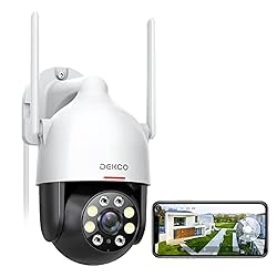 DEKCO 2K QHD Camara Vigilancia WiFi Exterior, 3MP ...: 【Imagen 2K & 360° PTZ 】DEKCO camara vigilancia wifi exterior proporciona imágenes QHD 3MP fluidas y detalladas. La cámara vigilancia ofrece un amplio rango de inclinación de 335° en horizontal y 90° en vertical, lo que le permite ver cada rincón con ...