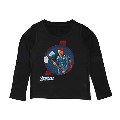 Image of Marvel Avengers by Wear Your Mind Boy's Plain Regular Fit Long Sleeve Top (DMAF0099.2 Black2 7-8Y)