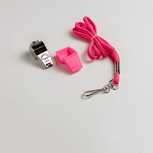 American Whistle Corporation American Classic Whistle - 126 db Solid Brass Whistle with Lanyards and Safe-T-Tip - Made in America (Hot Pink)