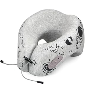 Bluetooth Travel Neck Pillow Electric Neck Massager with Heating Neck Pillow Speaker for Home, Party, Outdoor, Sleep, Travel, Gaming and Gift