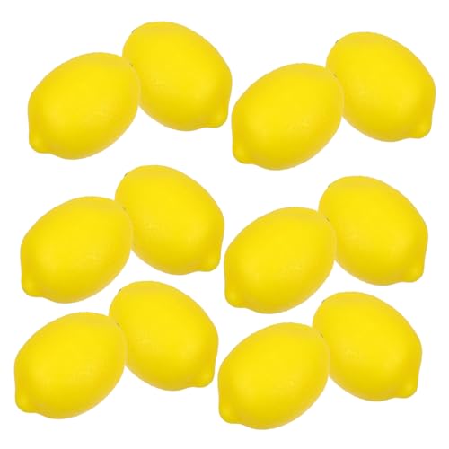 SUPVOX 12 Piezas Accesorios de simulación de limón agrios Cal Simular Decoration Amarillo Fiesta Limon Decorativo Modelo de limón Artificial Espuma de poliestireno Yellow