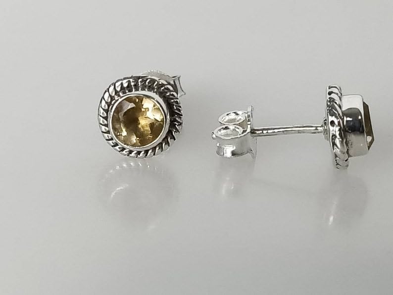 Citrine naturelle authentique cadeau idéal boucle d'oreille argent