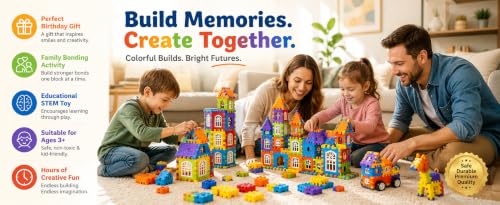 Image of House Building Block (72 Pcs Block+20 Pcs Window),Big Size 65 * 65 * 9 MM Square & 85 * 65 * 9 MM Triangle Shape. Kids Improve construcation Skill