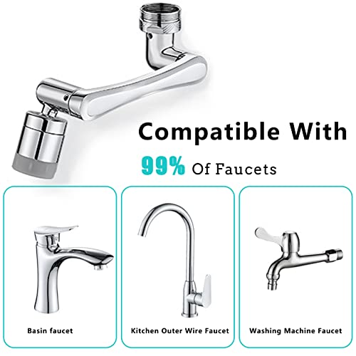 Faucet Extender, Universal 1080° Swivel Robotic Arm Swivel Extension Faucet Aerator, Swivel Extender Faucet, Splash Filter Faucet For Kitchen Bathroom Sink Faucet (Silver) #TOP5