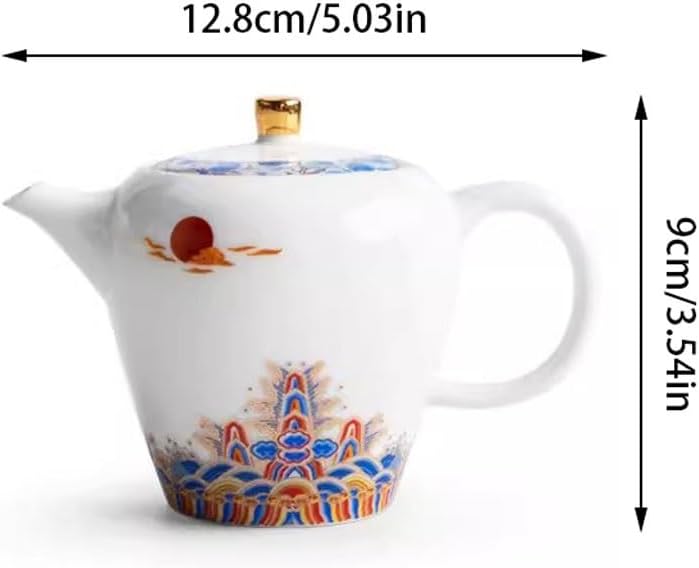 Tea Kettle Pot Creative Printed Ceramic Filter Tea Set Single Pot Handmade Household Kettle Kung Fu Tea Set for Infuser