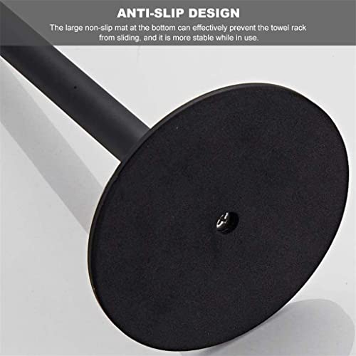 Soporte toallero de baño vertical negro mate y organizador de toallas T-Shape 4