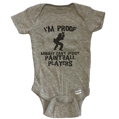 Image of I'm Proof Mommy Can't Resist Paintball Players Funny Paintball Baby Bodysuit (100% Cotton)