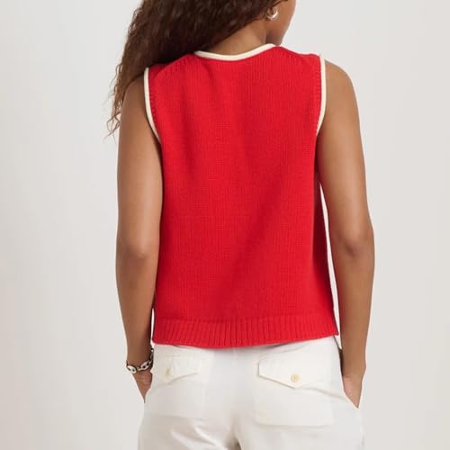 Sweater Vest for Women Casual Sleeveless Button Down Knit Tank Tops Trendy Ribbed Cardigan Lightweight Knitwear2