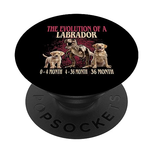 L'évolution d'un chien labrador – Chien mignon T.Rex PopSockets PopGrip Interchangeable