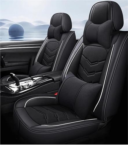 Housses sièges fractionnables en lin noir avec protection intégrale pour auto Q7 4L