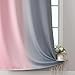 Pink and Grey Blackout Curtains 84 inch Length,Ombre Full Room Darkening Window Curtains for Living Room,Grommet Thermal Insulated Drapes,Light Blocking Curtains for Girls Bedroom,52x84 Inch, 2 Panels