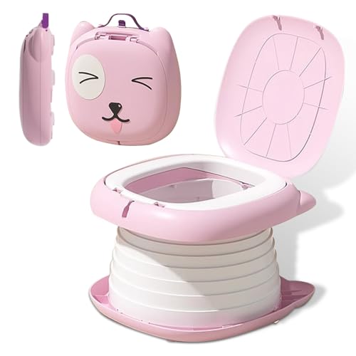 Toilette Enfant, Toilettes Pliantes pour Enfants, pot Pliant de Voyage Portable, Camping sur la Route ou Utilisation à la Maison avec sac de Secours Jetable