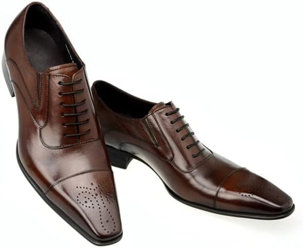 EVURUEVURU Men Dress Handmade Shoes PU Leather Male Oxford Italian Classic Vintage Lace-up Men Brogue Shoes Oxford Size 38-48