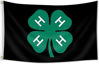 4-H Clover Flag 3x5 Ft Double Sided Decoration Banner Yard Flag With Grommets