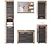 trendteam smart living Ensemble Composé de 5 Meubles pour Salle de Bain, 175 x 184 x 34 cm, Noyer Satiné, avec Trois Étagères
