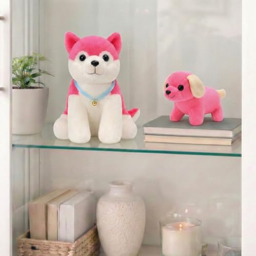 Image of Tabitha Stuffed Toys-Ultra Soft Plush Toy for Kids | Birthday Gifts for Kids and Girls | (Combo of 2 Toys 35 Cm Pink Dog & 25 Cm Pink Dog)