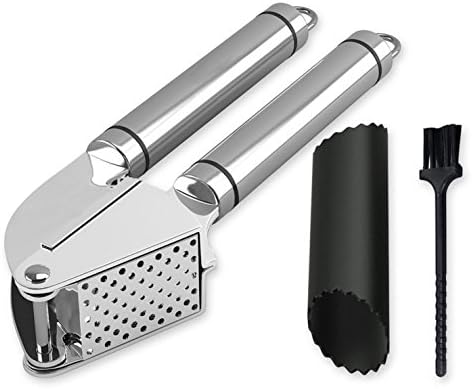 Stainless Steel Garlic Press with Garlic Peeler