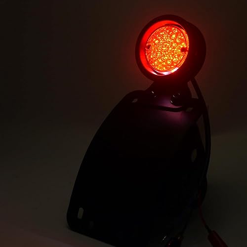 Miniatura 6 de Motocicleta 0.748 in (34") Montaje lateral trasero Luz trasera Soporte de matrícula integrado para Harley Sportsters Bobber Chopper