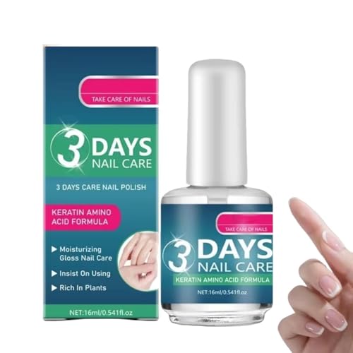 Soin Des Ongles 3 Jours à Kératine Aux Acides Aminés, 16 ml Vernis Durcisseur Ongle Extra Fort, 3 Days Nail Care Vernis Transparent Ongle, Nail Care Oil with Keratin Amino Acid Formula (A1)