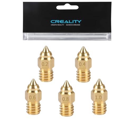 Creality Lot de 20 buses en laiton pour imprimante 3D Ender 3 S1, 8 pièces 0,4 mm et 3 pièces de 0,2 mm, 0,6 mm, 0,8 mm, 1,0 mm pour Ender 3/Pro/V2/Max/Neo, Ender5/Pro/Plus, Ender 6