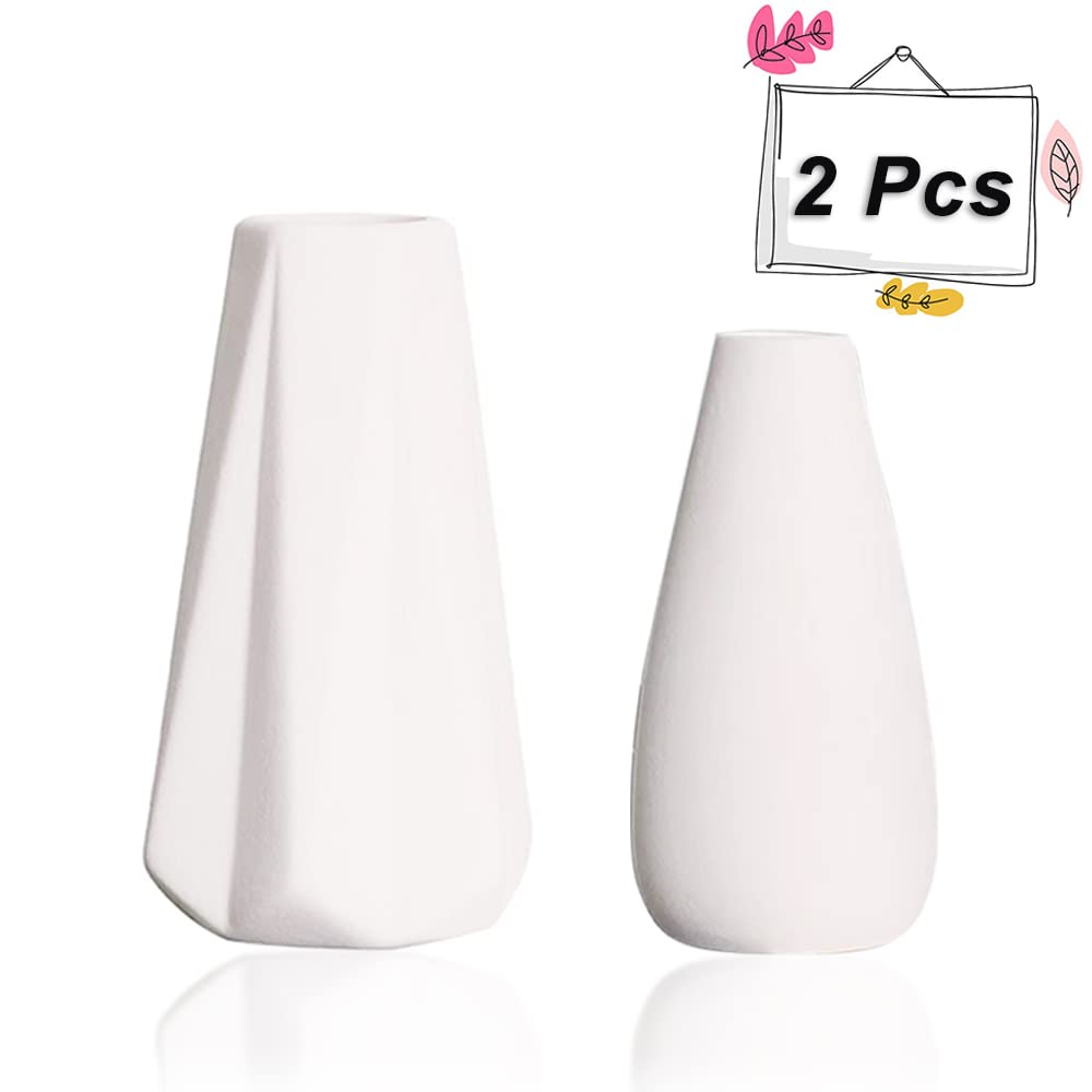 Vaso di Ceramica Bianco Moderno Decorativo - Piccolo Boho a Forma di Foglia D'acero in Stile Minimalista Nordico per Fiori, Scrivania, Soggiorno, Tavolo da Matrimonio, Ufficio (S