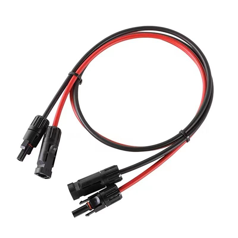 1 para przedłużaczy panelu słonecznego drut miedziany czarny i czerwony ze złączem solarnym Kabel PV 6/4/2,5 mm2 10/12/14 AWG (kolor: czerwony i czarny, rozmiar: 15 M CZARNY 15M CZERWONY 10 AWG-6MM2)
