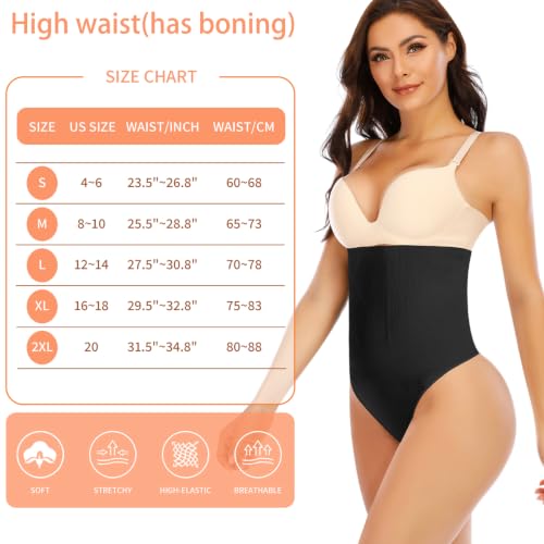 Image of Werena Tummy Control Thong Shapewear for Women Seamless Shaping Novelty Thong Panties Body Shaper Underwear