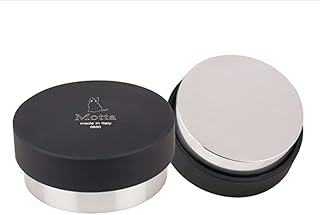 Motta Metallurgica 58.5 mm Coffee/Espresso Black Lightning Tamper with Stainless Steel Flat Base