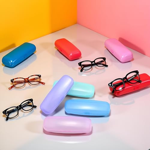 Image of 2 Pcs Clear Plastic Eye Glasses Cases,Hard Reading Glasses Boxes Portable Storage Case Lightweight Sunglasses Holder Protector Travel Eyeglasses Organizer (Random Color)