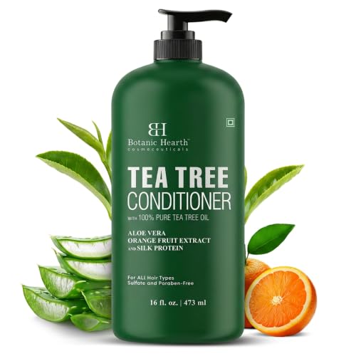 Botanic Hearth Tea Tree Conditioner for Women & Men | Nourishes & Hydrates Hair | With Vitamin C, Peppermint Oil, Rosemary & Lavender Oil | Sulphate & Paraben Free | 16 Fl Oz