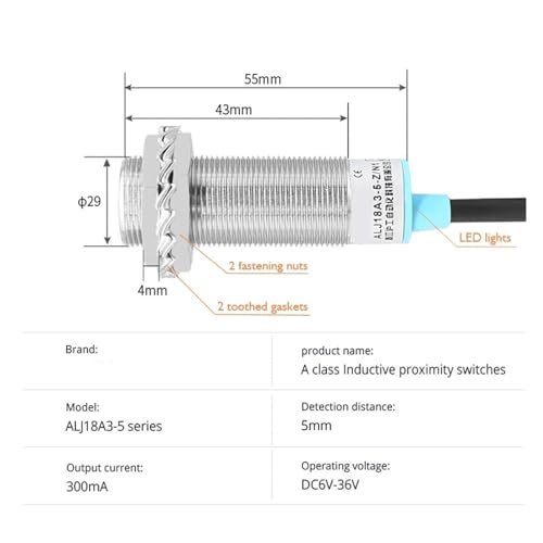 Sensor de proximidad M18 PNP con protección inteligente contra cortocircuitos 5