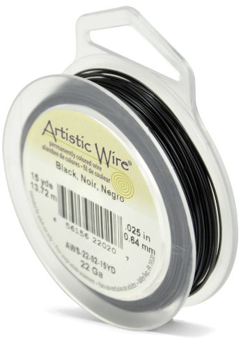 Beadalon Artistic, 22 Gauge, Black Color, 15 yd (13.7 m) Craft Wire