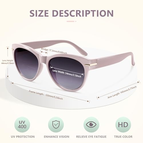 Image of EASY READ 2 Pack Bifocal Reading Sunglasses for Women | Trendy Sunglasses Readers, UV400 Protection,Exquisite Metal Decoration, Great for Reading Outdoors