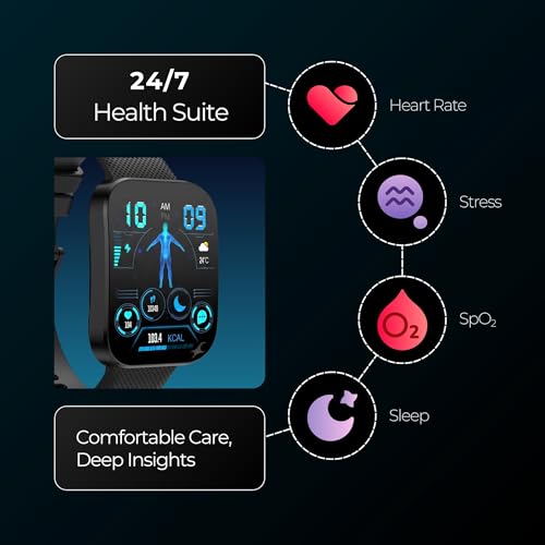 Image of Fastrack Revoltt FS3 Smartwatch with 2.01 inch TFT Display, Bluetooth Calling, Functional Crown, 24 /7 Health Suite, Heart Rate Monitor, SPO₂ & Sleep Tracking, Alarm, IP68 Water Resistant - Dark Green