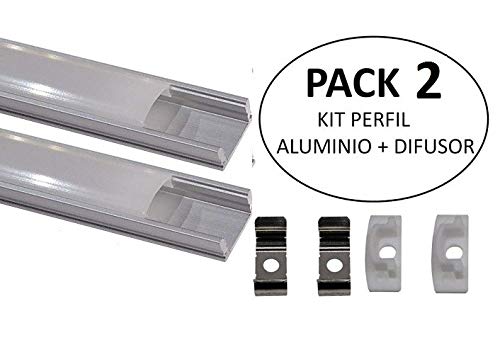 LED ATOMANT Pack 2x Perfil de Aluminio 1M Led para...